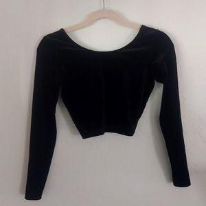 Long sleeve Velvet Crop Top (Small)